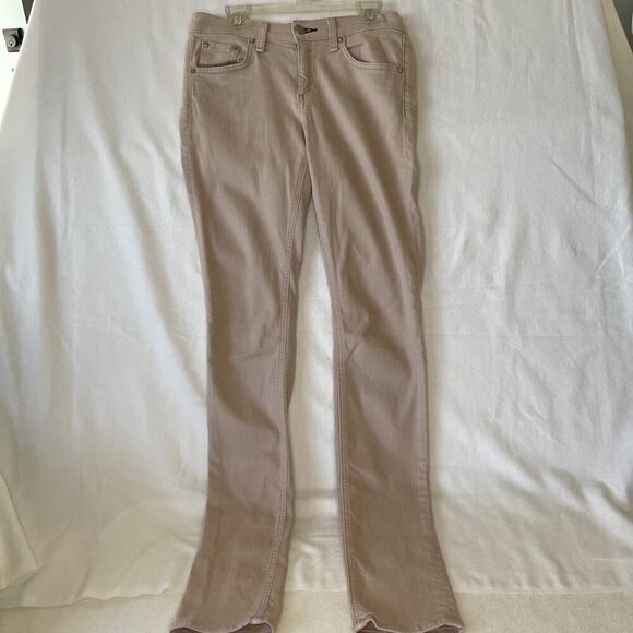 Rag & Bone Tan Skinny Jeans 25 Snag On Left Cheek- See Pics - Picture 1 of 8